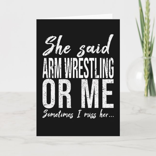 Arm Wrestling funny sports gift Card (Front)