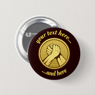 Arm wrestling Gold 6 Cm Round Badge