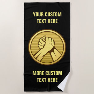 Arm wrestling Gold Beach Towel