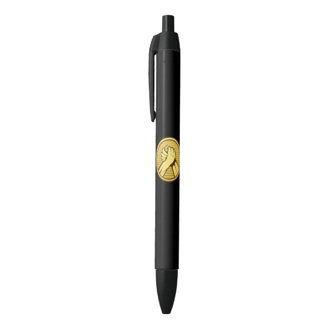 Arm wrestling Gold Black Ink Pen (Top (Vertical))