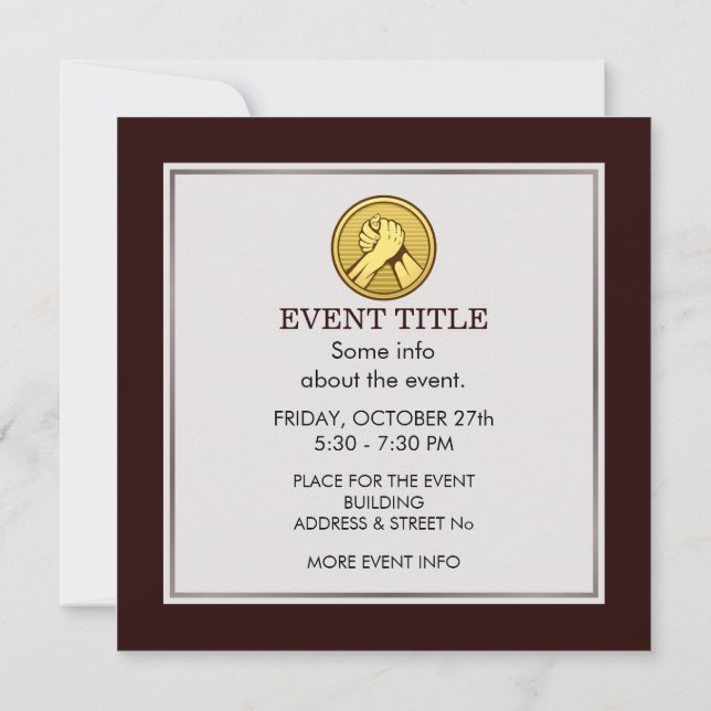Arm wrestling Gold Invitation (Back)