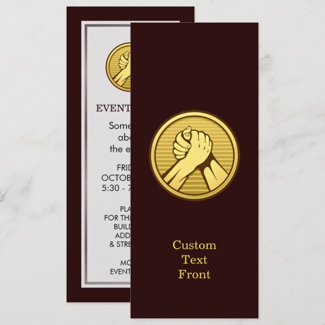 Arm wrestling Gold Invitation (Front/Back)