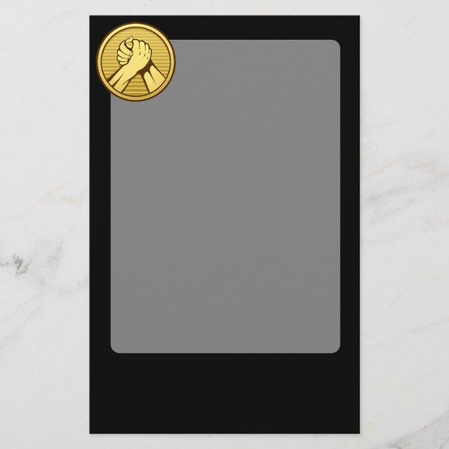 Arm wrestling Gold Stationery (Front)
