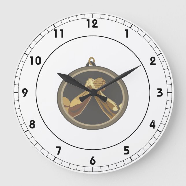 Arm Wrestling Medal Large Clock (Front)