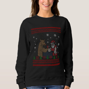 Arm Wrestling Santa Funny Workout Gym Christmas Sweatshirt