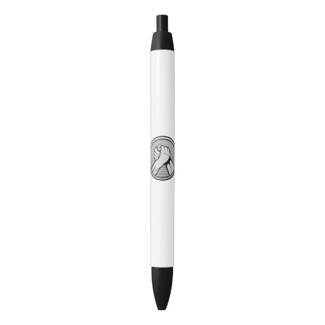 Arm wrestling Silver Black Ink Pen (Front Vertical)