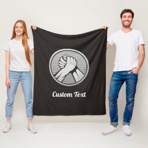 Arm wrestling Silver Fleece Blanket