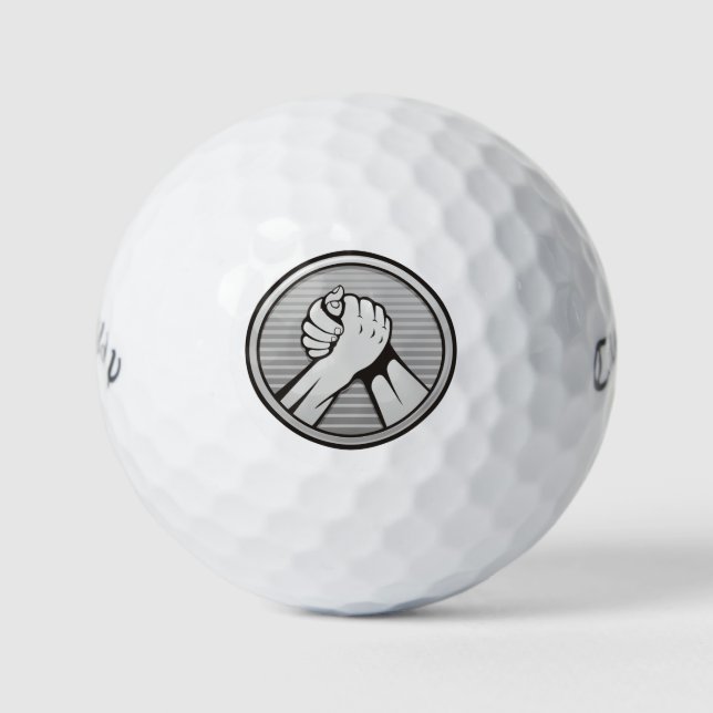 Arm wrestling Silver Golf Balls (Front)