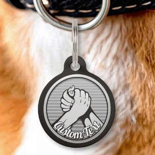 Arm wrestling Silver Pet Tag