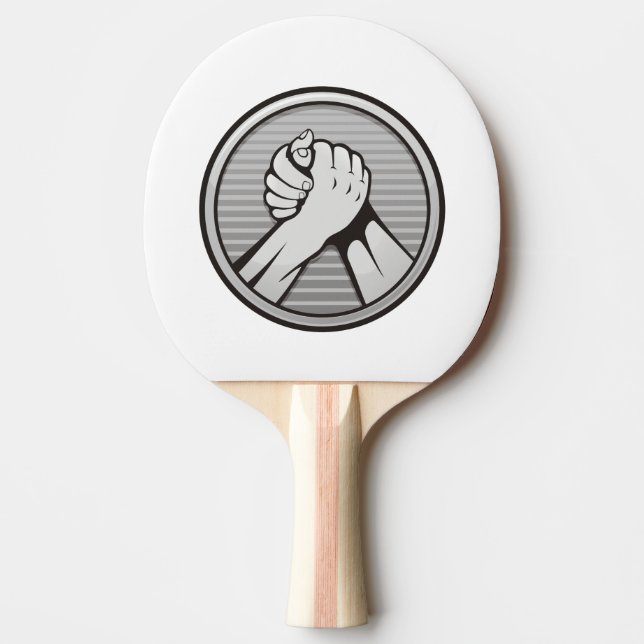 Arm wrestling Silver Ping Pong Paddle (Front)