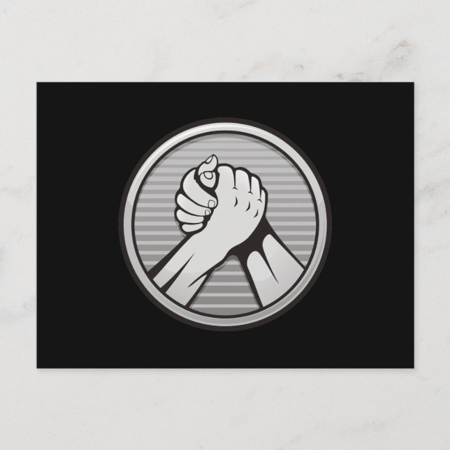 Arm wrestling Silver Postcard (Front)