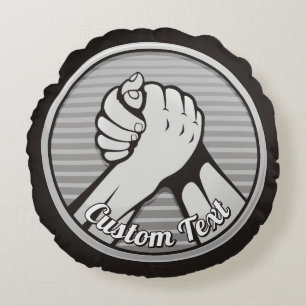 Arm wrestling Silver Round Cushion