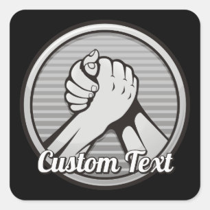 Arm wrestling Silver Square Sticker