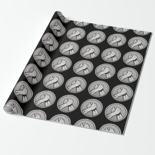 Arm wrestling Silver Wrapping Paper