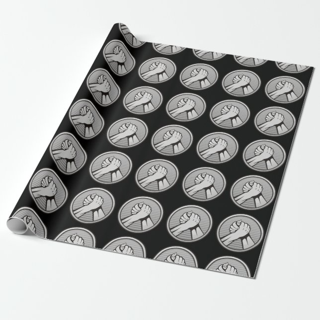 Arm wrestling Silver Wrapping Paper (Unrolled)