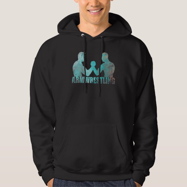 Arm Wrestling Strength Sport Armwrestling Grunge E Hoodie (Front)