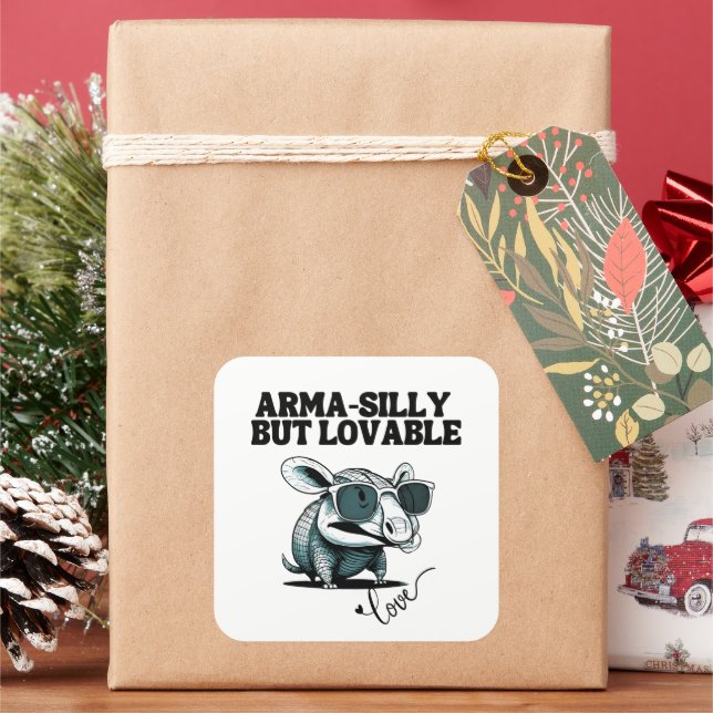 Arma-silly But Loveable Square Sticker (Holiday)