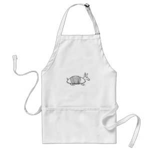 Armadillo art fun cute unique ink line drawing standard apron