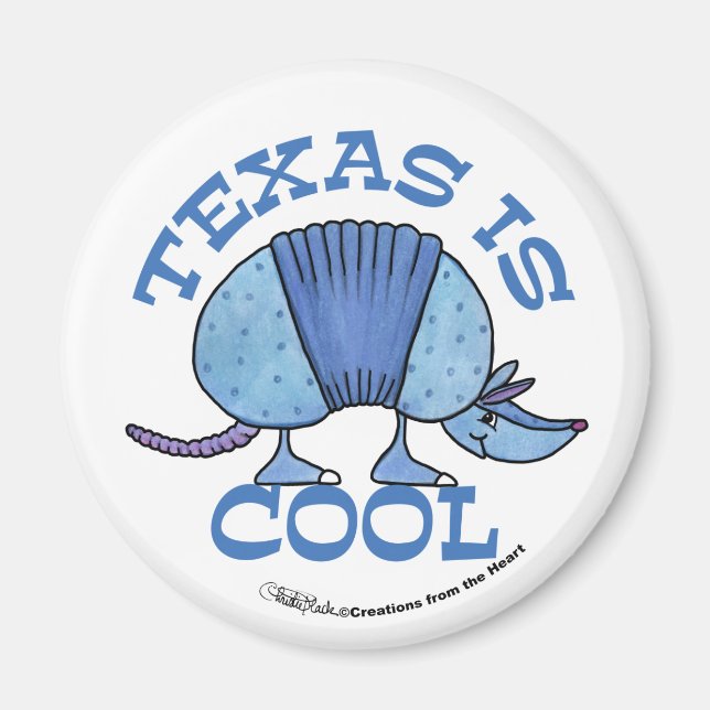 Armadillo Blue-Texas is Cool Magnet (Front)