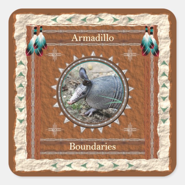 Armadillo Boundary Energy Square Sticker (Front)