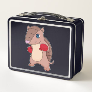 Armadillo Boxing Boxer Boxing gloves Metal Lunch Box