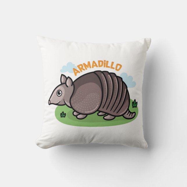 Armadillo Cartoon Cushion (Front)