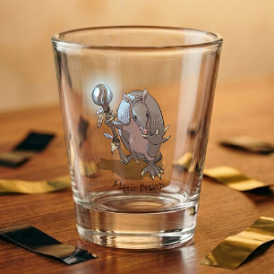 Armadillo Cartoon Sword & Sorcery Fantasy Fan Gift Shot Glass