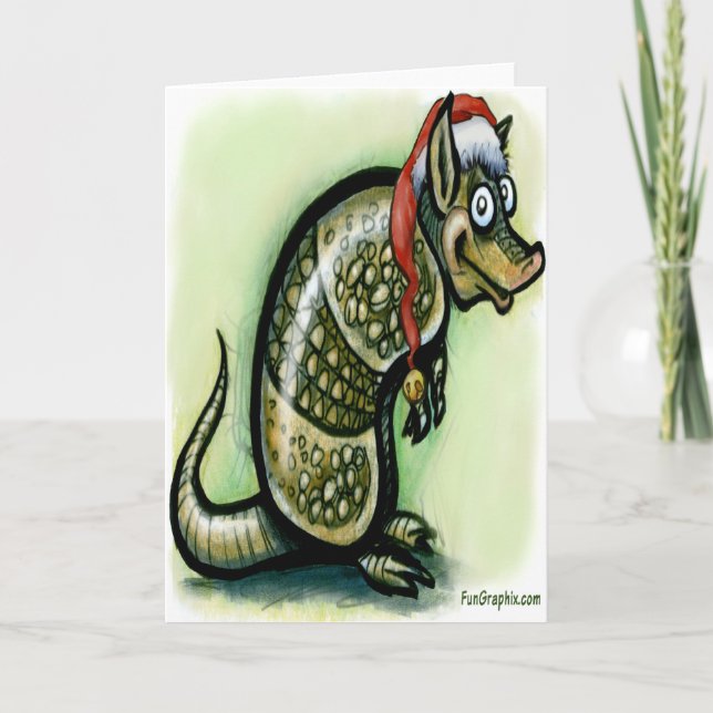 Armadillo Christmas Holiday Card (Front)