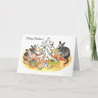 Armadillo Christmas Holiday Card