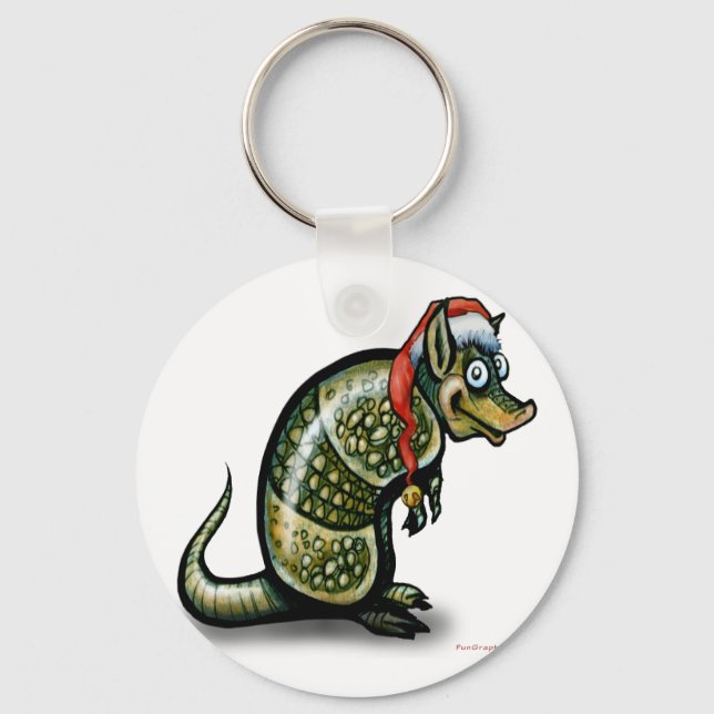 Armadillo Christmas Key Ring (Front)