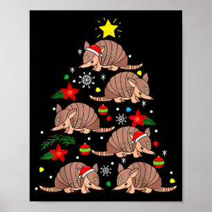 Armadillo Christmas Ornament Tree Funny Zookeeper  Poster
