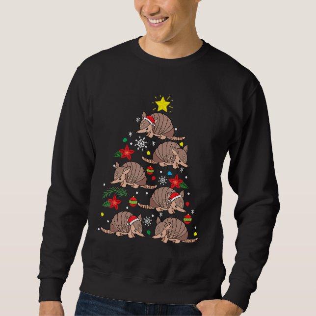 Armadillo Christmas Ornament Tree Funny Zookeeper Sweatshirt (Front)