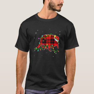 Armadillo Christmas Santa Hat Xmas Lights Holiday T-Shirt