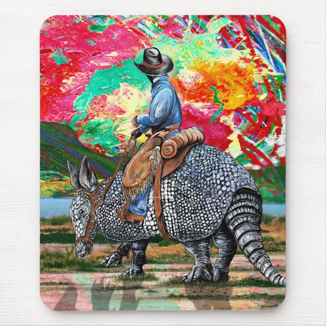 Armadillo Cowboy Mouse Pad (Front)