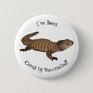 Armadillo girdled lizard cartoon illustration 6 cm round badge