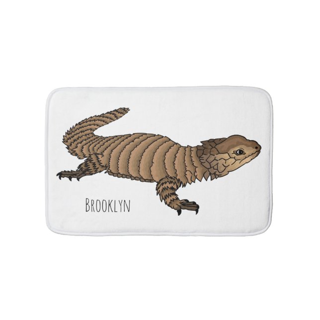 Armadillo girdled lizard cartoon illustration  bath mat (Front)