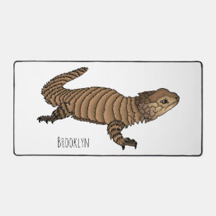 Armadillo girdled lizard cartoon illustration desk mat