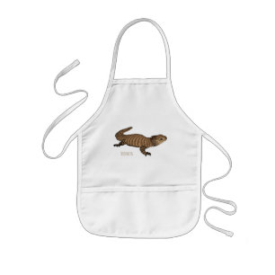 Armadillo girdled lizard cartoon illustration kids apron
