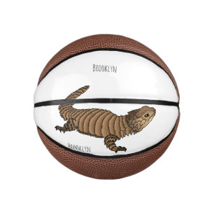 Armadillo girdled lizard cartoon illustration  mini basketball