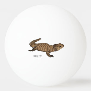 Armadillo girdled lizard cartoon illustration ping pong ball