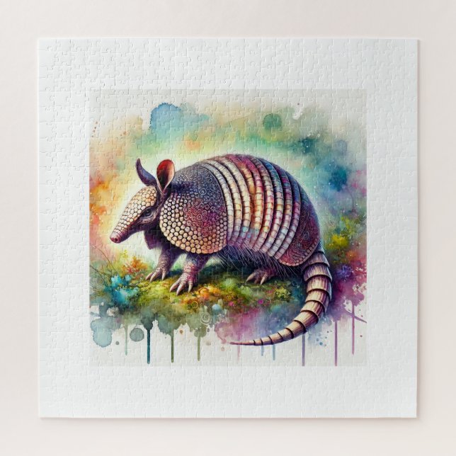 Armadillo in Watercolor 070724AREF102 - Watercolor Jigsaw Puzzle (Vertical)