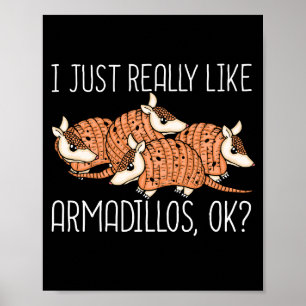 Armadillo Lover Wildlife Animal Gift Armadillo Poster