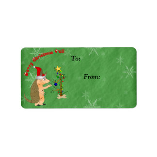 Armadillo Merry Christmas Gift Label
