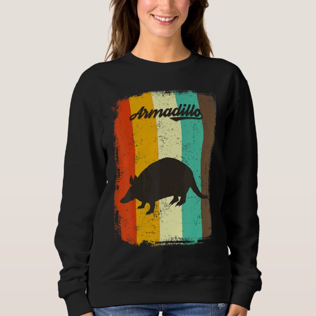 Armadillo  Retro 70s Vintage Animal  Art Sweatshirt (Front)