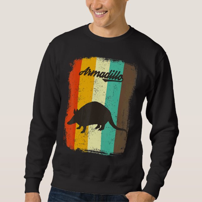 Armadillo  Retro 70s Vintage Animal  Art Sweatshirt (Front)