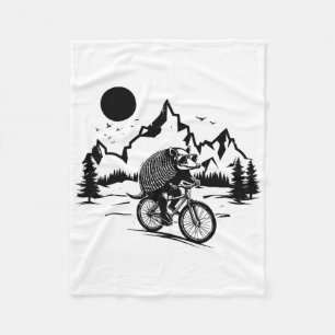 Armadillo Riding Bicycle Vintage Mountain Biking A Fleece Blanket