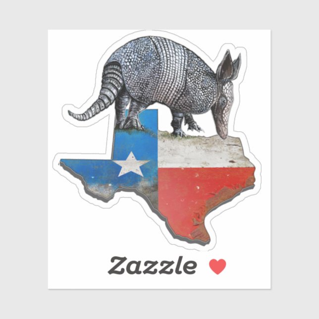 Armadillo Texas State Flag Map (Sheet)
