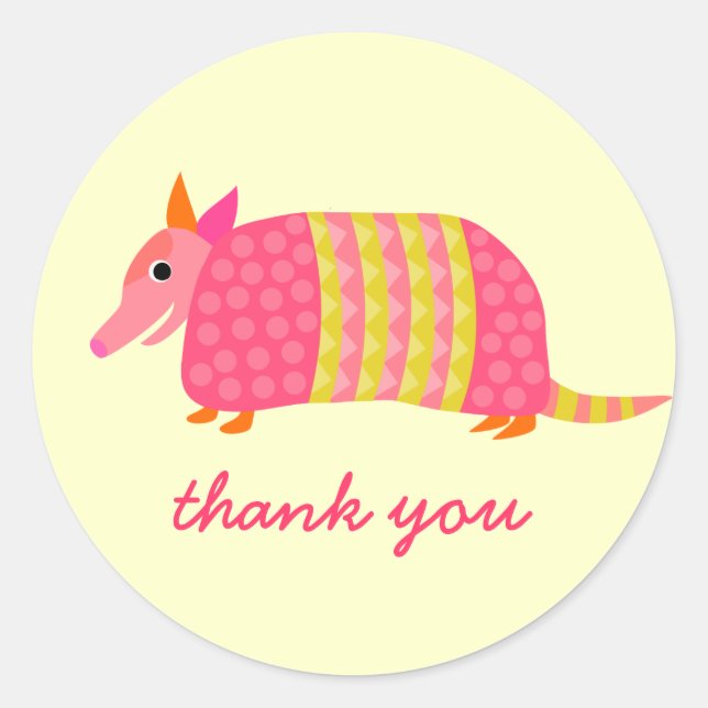Armadillo Thank You sticker (Front)