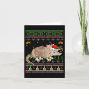 Armadillo Ugly Christmas Sweaters Holiday Santa Cu Card