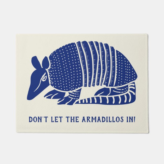 Armadillo Welcome Mat Customised Personalised (Front)